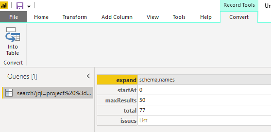 Power BI data from JIRA REST API